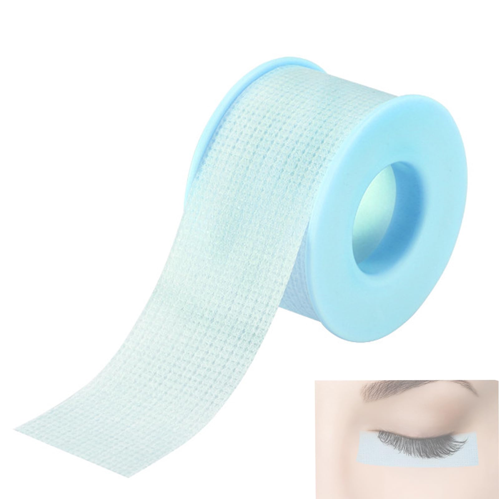 ieron Comfortable and Breathable Lash Tape, Sticky Silicone Gel Eyelash Tape, Sensitive Under Eye Tape, Medical Micro-porous Eyelash Extension Tape (0.98in x 3.9yd, 1Roll) Blue