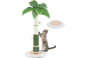 COUNER Cat Scratching Post for Indoor Cats Adults-39.4'' Tall Cat Scratcher with Nature Sisal Rope,Cat Toy Interactive Ball Self Groomer,Large Scratching Post for for All Cats Protect Your Furniture