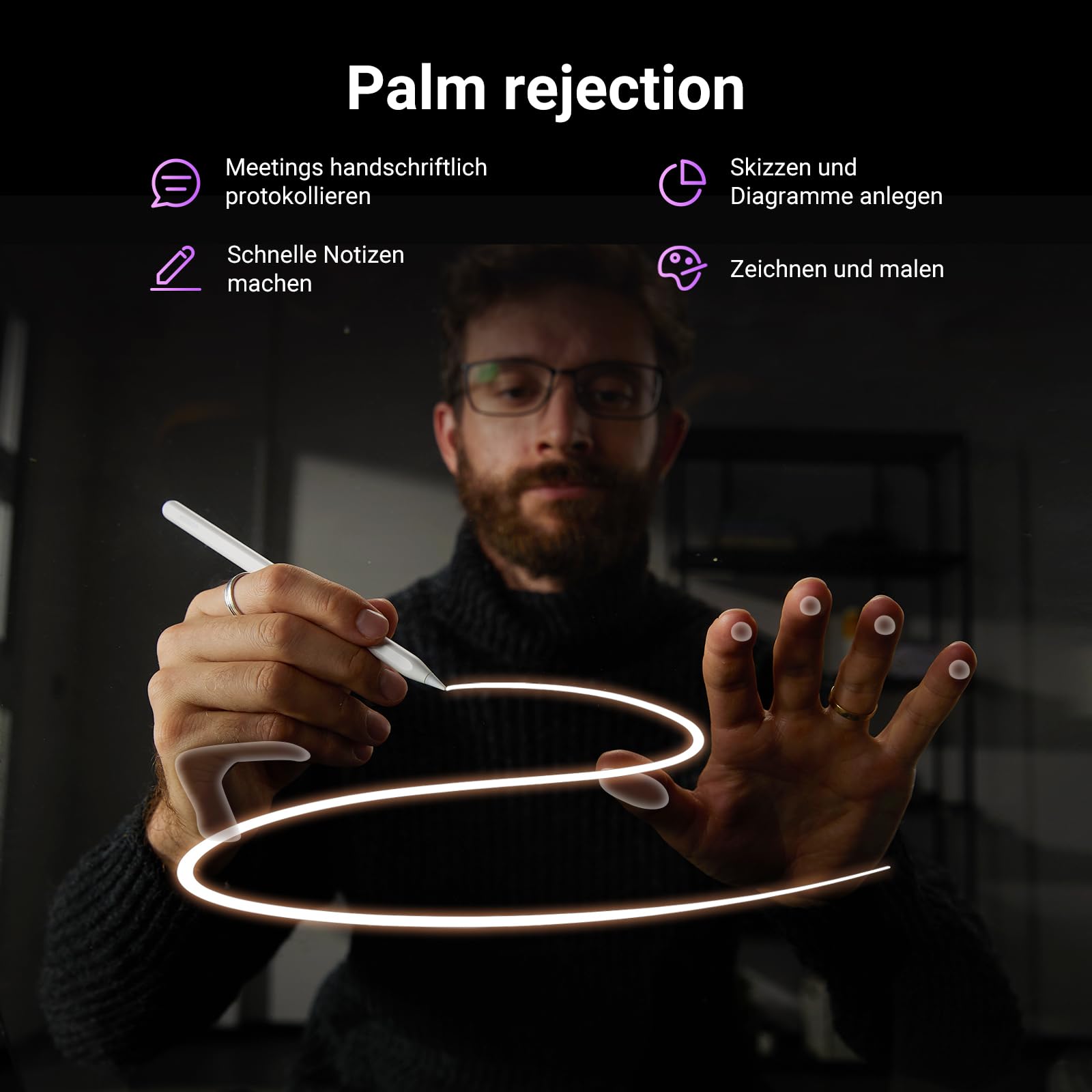 UGREEN Stift für iPad 2. Generation magnetisch kabellosladen Schnellladeleistung Neigungssensitivität Palm Rejection Stylus Pencil für iPad Pro 11" 4/3/2/1, 12,9" 6/5/4/3, iPad Air 4/5, iPad mini 6 5