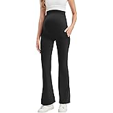 VIMPEP Buttery Soft Women’s 31” Flare Maternity Leggings with Pockets Over The Belly Stretchy Workout Yoga Pregnancy Pants