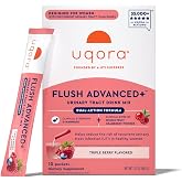 Uqora Flush Advanced+ UTI Support, Triple Berry, 10 Packets | Helps Reduce Risk of Recurrent UTI** with Cranberry, plus D-Mannose, Vitamin C, B6, and Potassium, Gluten-Free and Vegan