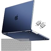 MOSISO Compatible with MacBook Pro 14 inch Case 2026 2025 2024 2023 2022 2021 M5 M4 M3 M2 M1 Pro/Max Chip, 3 in 1 Kit Seamlessly Closes Crack&Fingerprints-Resistant Hard Shell Case, Midnight Blue