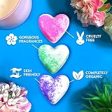 ZIMPLI 3 x UK Made Love Heart Bath Bombs Gift Set Vegan Cruelty Free view 3