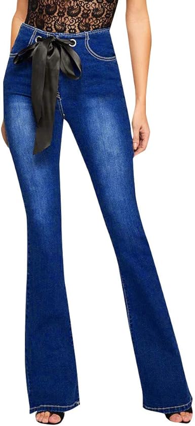 elasticated bootcut jeans