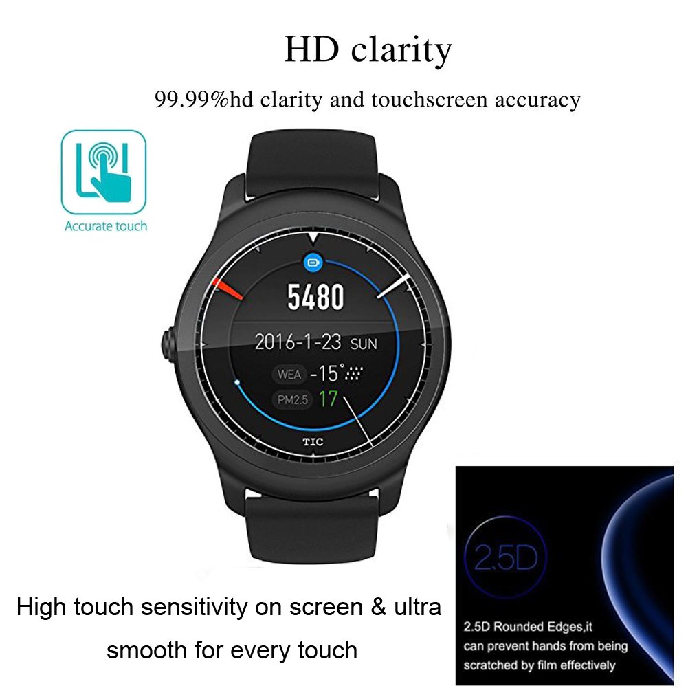 youniker 3 Pack ticwatch 2 Protector de pantalla de vidrio ...