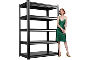 EWZXDB 72”H Garage Shelving, 3000LBS Heavy Duty Shelving, Storage Shelves Steel Industrial Shelving Unit, Metal Utility Shelf Garage Organization, Adjustable Rack Shelf for Basement, 72''H*46''W*20"D