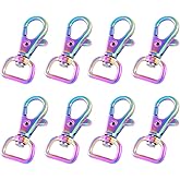 Rainbow Swivel Clasp Lanyard Snap Hook Lobster Claw Clasp 1/2” Key Chain Base Keys Webbing Clips Bag Purse Hardware for DIY Sewing Craft Jewelry Findings 20pcs (Rainbow)
