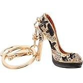 GALPADA High Heel Rhinestone Keychain Elegant Shoe Charm Lightweight Key Ring Pendant for Car Keys Purse Bag Accessory