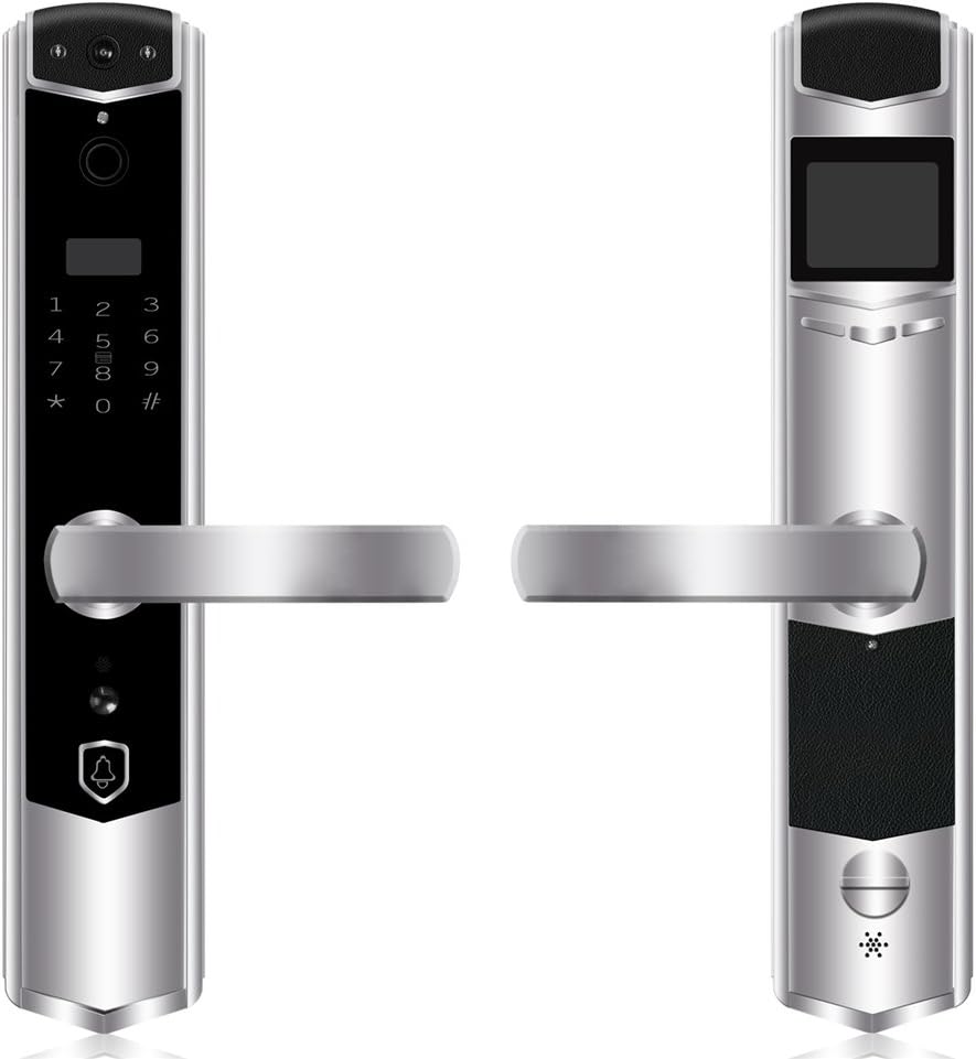 Wireless WiFi Smart Door Lock with Video Peephole Home Kit APP Unlock Fingerprint PIN Code Swiping Card Physical Key Smart Lock with Door Viewer