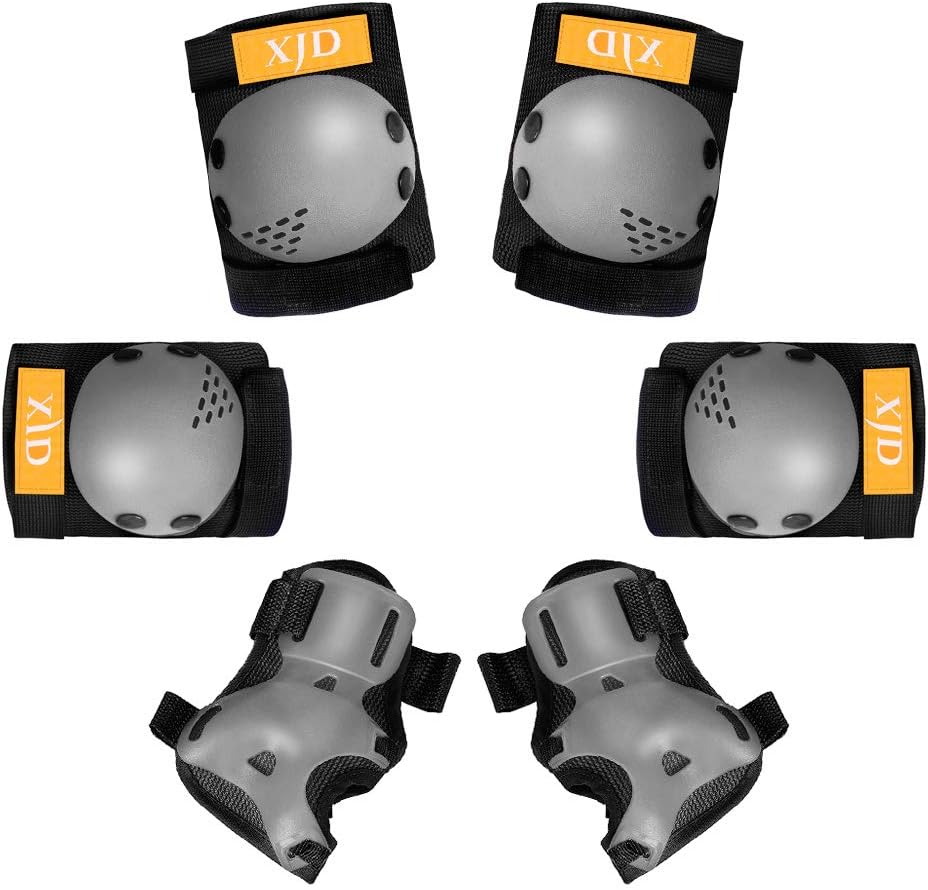 XJD Kids Knee Pads Elbow Pads Wrist Guards 6 in 1 Child Protective Gear Set for 3-8 Years Old Boys Girls Skateboarding Inline Roller Skating Cycling Biking BMX Bicycle Scooter Multi Sports