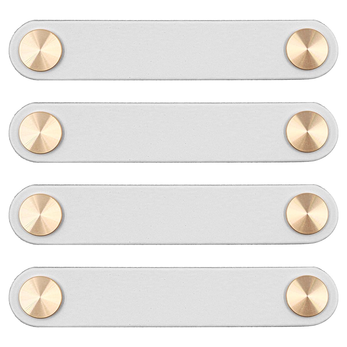 ZONADAH Set of 4 Leather Kitchen Bedroom Furniture Handles Hole Spacing 96mm Cupboard Handle Door Handle for Kitchen Bathroom Cabinets Dresser Drawers Cabinets Cabinets Wooden Display Cabinets White