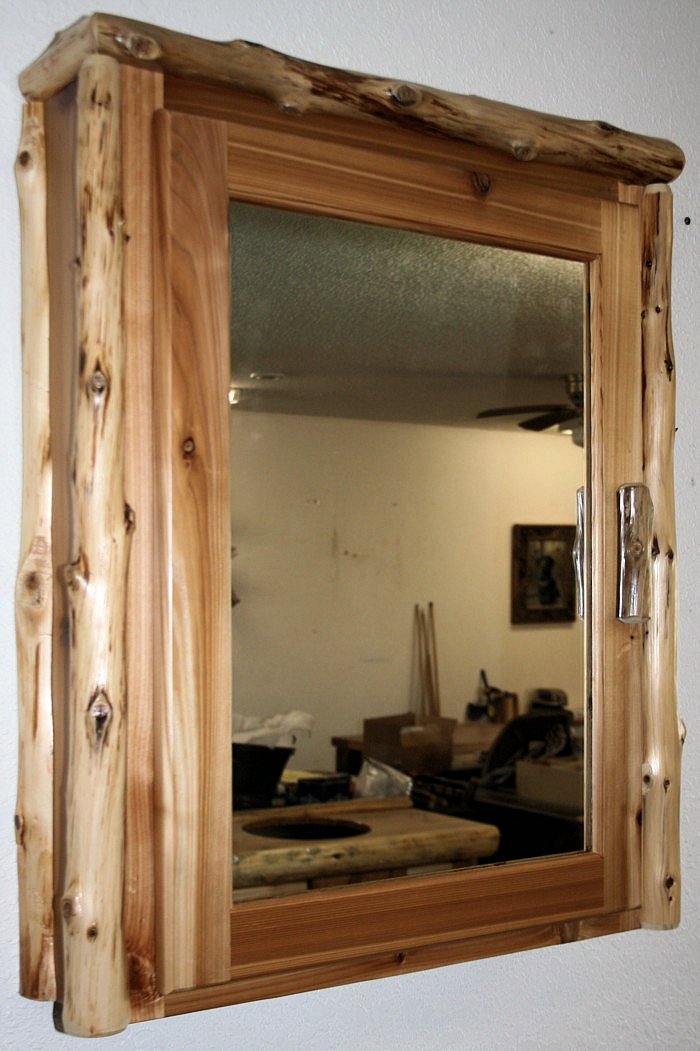 Amazon Com Cedar Log Medicine Cabinet Handmade
