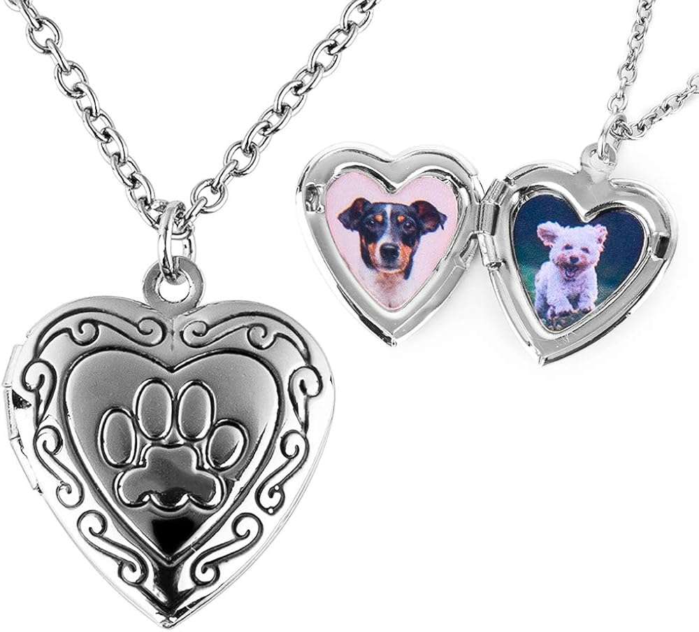 paw print locket necklace
