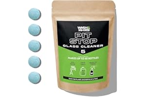 WASH&WHIPS Window and Glass Cleaner Pit Stop Refill Effervescent Tablets – 5 count makes 5 Gallons (20 Liters), Cleans Glasse