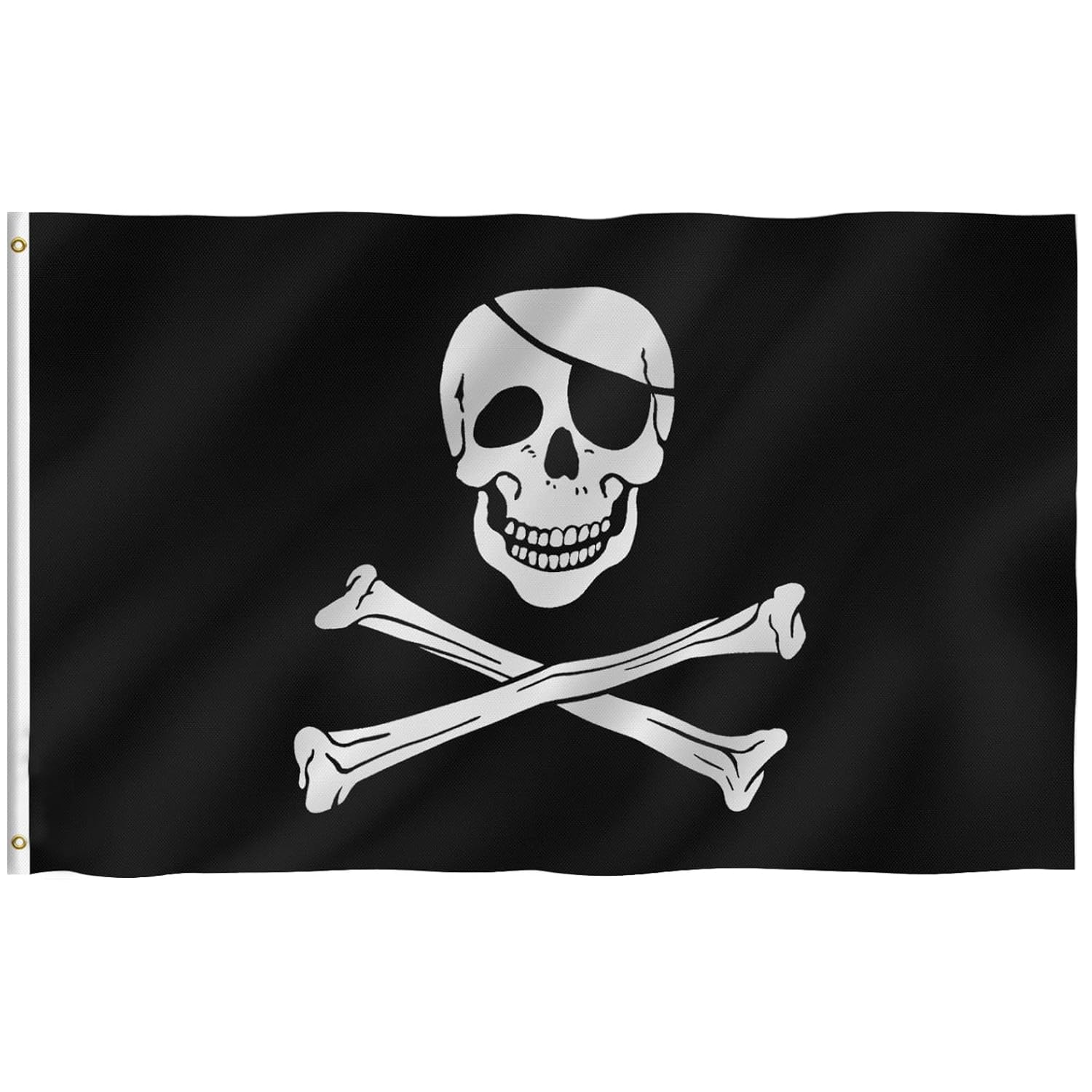 1 Skull and Crossbones Pirate Flag, Black and White Design for Pirate Themed Parties, Halloween Decor, or Nautical Events, Durable and Eye-Catching, Perfect for Indoor or Outdoor Use