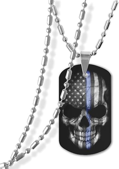 skull dog tag necklace