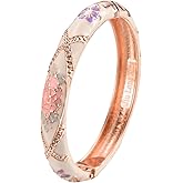 UJOY Vintage Bracelet Colorful Cloisonne Women Hinged Bangles Enameled Bracelets Jewelry Gifts 55A82