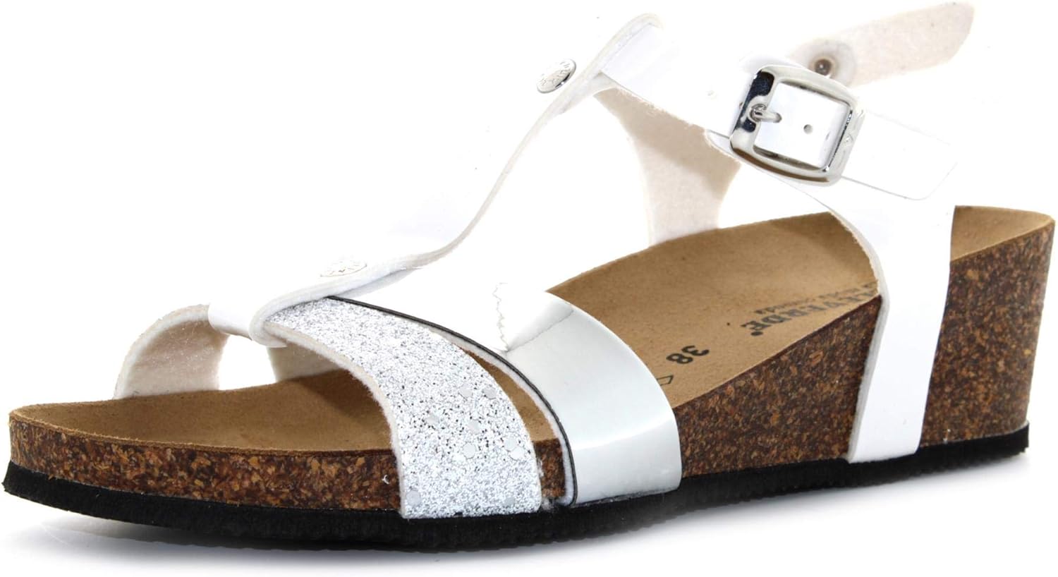 Valleverde G51302 Sandals bio Wedge Shoes Woman Gold Leather Made in