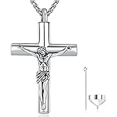 Aniu Cremation Jewelry for Ashes S925 Sterling Silver Urn Necklace Memorial Necklace for Human Ashes of Loved Ones Keepsake Locket Pendant for Men Women
