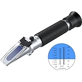 AUTOUTLET Refractometer Saltwater Aquarium for Seawater,Pool,Tank,Testing,Marine Fishkeeping, 0-100PPT &amp; 1.000-1.070 Salinity Tester with ATC Function Hydrometer Specific Gravity Salinity Meter Kit