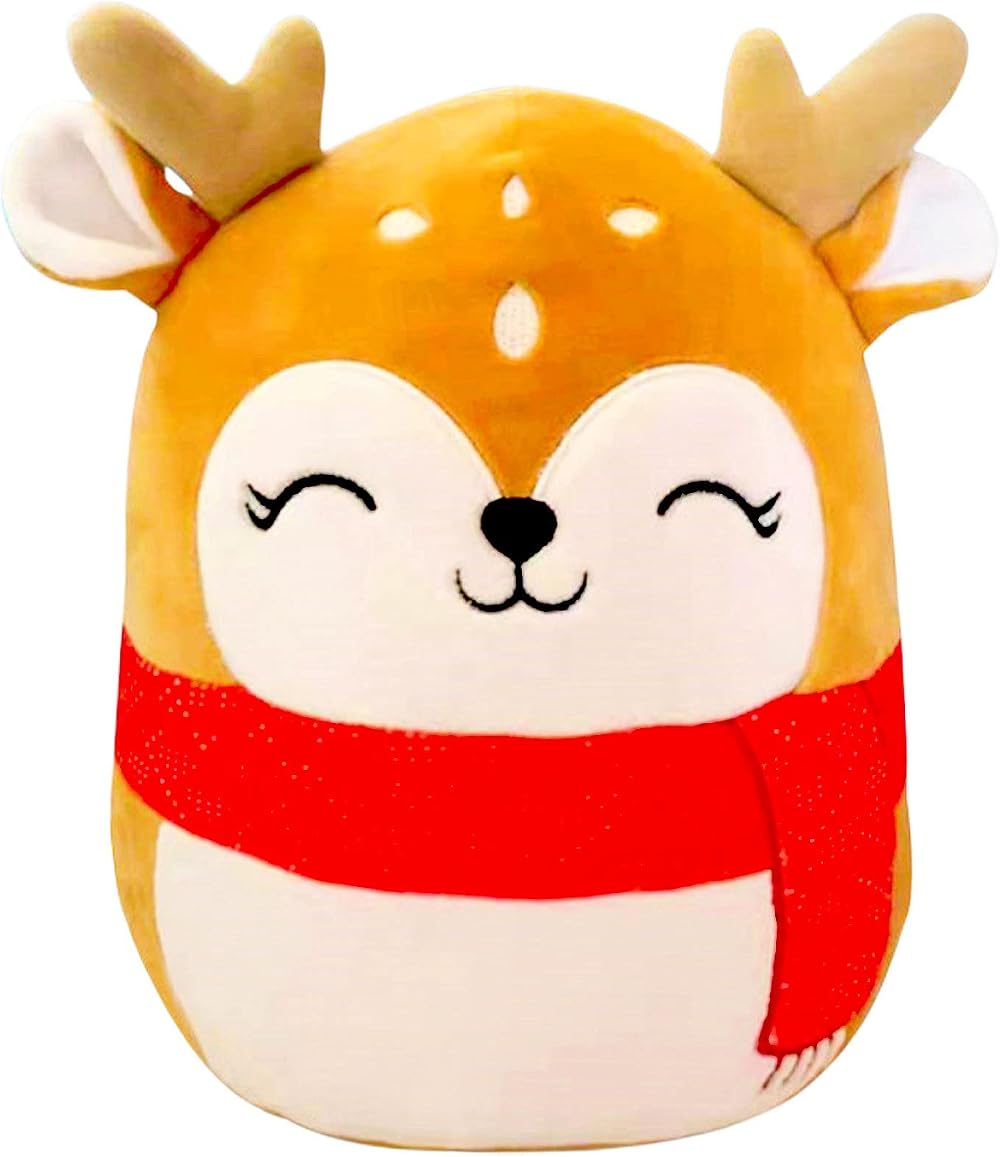 YAAVAAW 8 Inch Cute Christmas Reindeer Plush Pillow Toy Kawaii Soft Doll
