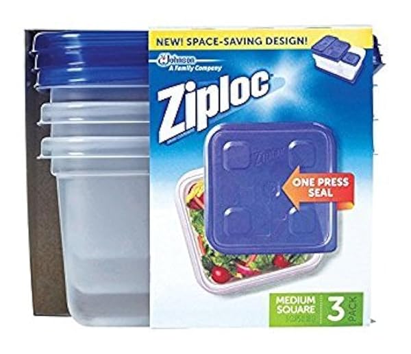 ZIPLOC 70937 MEDIUM SQUARE CONTAINER 3 COUNT
