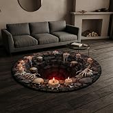 Halloween 3D Illusion Rug, Round Vortex Floor Mat, Crystal Velvet Halloween Door Mat with Non-Slip Backing for Indoor Entryway, Living Room and Party Decor