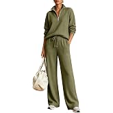 GQN Womens 2 Piece Outfits Lapel Baggy Half Zip Sweatshirts Business Outdoor Running Outfits