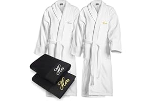 BEN KAUFMAN SALES CO Kaufman -Luxurious Couples Embroided Bath Sheet Set of 2 Large Towels 30 x 58