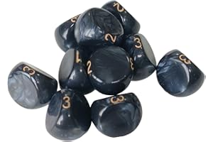 harayaa 10 Pieces Polyhedral Dice Three Sided Dice Acrylic Dices Digital Dices Clear Numbers Functionality Suitable for Party