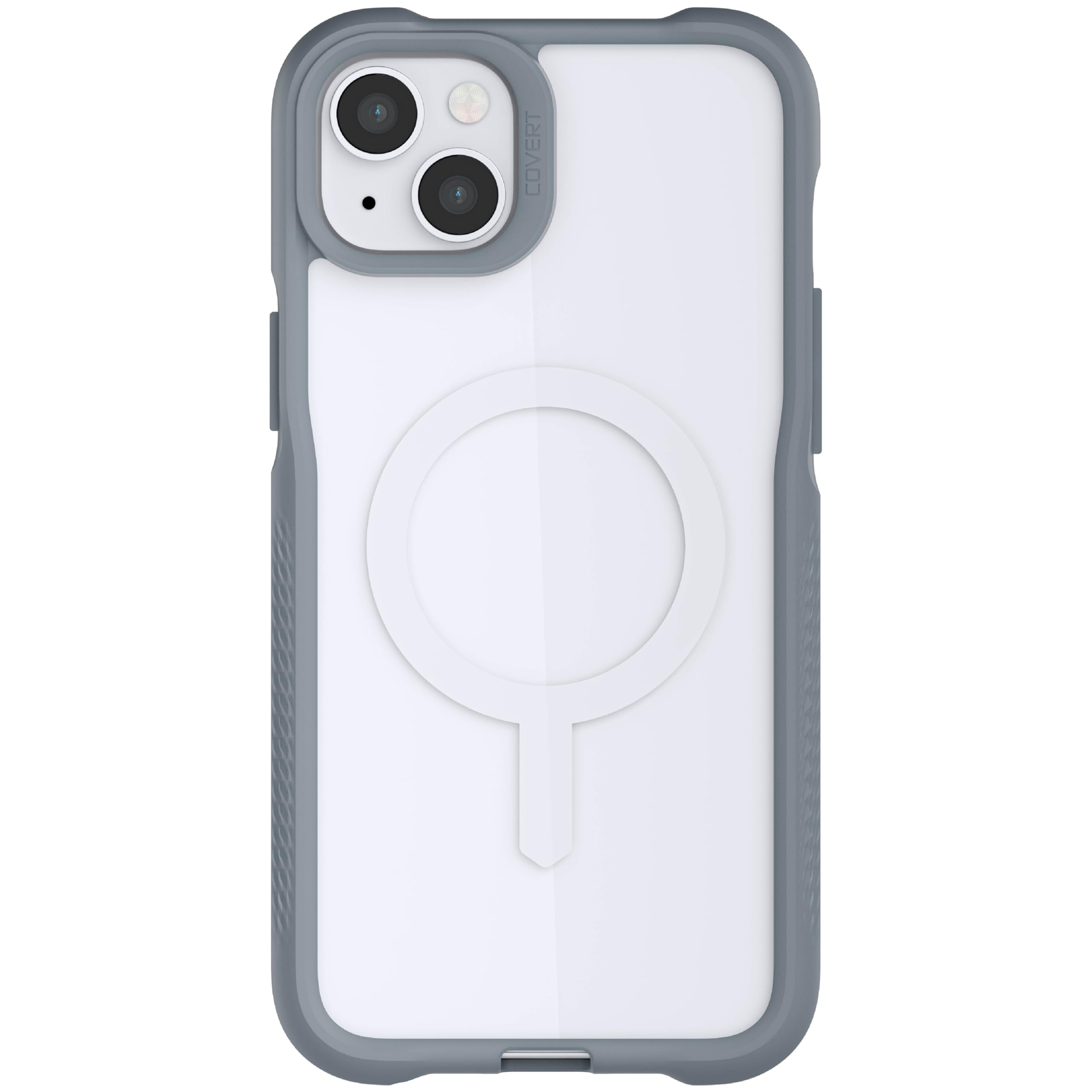 Ghostek Covert iPhone 14 Plus MagSafe Case Clear - Hard Anti-Scratch Back, Silicone Bumper, Compatible with Apple MagSafe Accessories, Shockproof Phone Cover (6.7 Inch, Gray)