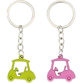 Mikovivi 2pcs Golf Cart Keychains, Stylish Zinc Alloy Key Ring Golf Themed Key Holder Perfect Souvenir for Players and Fans