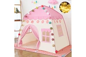 Princess Castle Play Tent Kids Teepee Tent Large Children Playhouse Oxford Fabric Children Playhouse for Indoor Outdoor with 