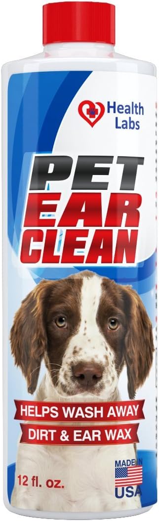 12oz Ear Wax Cleaner Solution for Dog & Cat - Stop Stinky Ear Smells - Treat Inflammation - Immediate Relief - Safe Natural Organic Formula - Pet Dog Ear wash solution