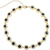 ACEDRE Colorful Crystal Choker Necklace Sparkly Rhinestone Chokers Necklaces Gold Chain Party Prom Neck Jewelry for Women