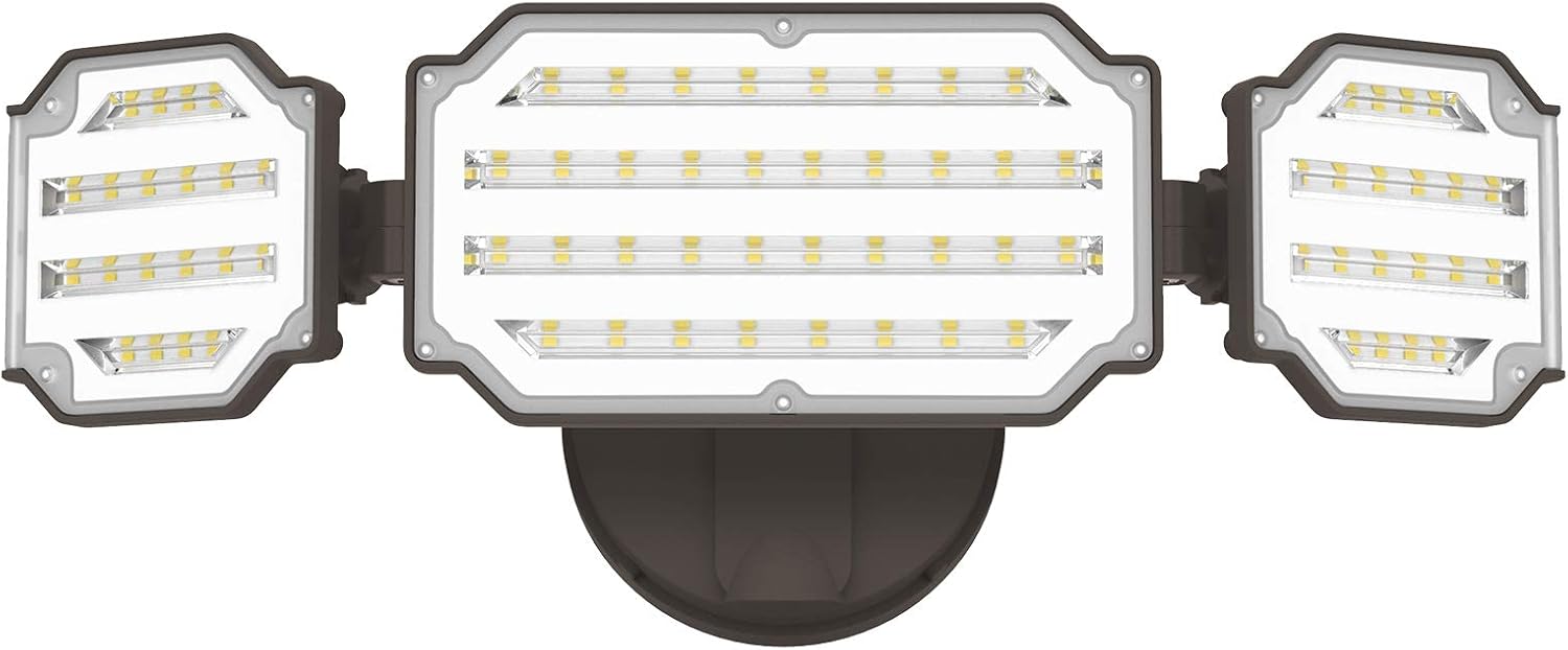 LEPOWER 4500LM LED Flood light Outdoor, Switch Controlled LED Security Light, 45W Super Bright Exterior Outdoor Light, 5000K, ETL Certificated, 3 Adjustable Head IP65 Waterproof for Garage, Porch, Yard - - 