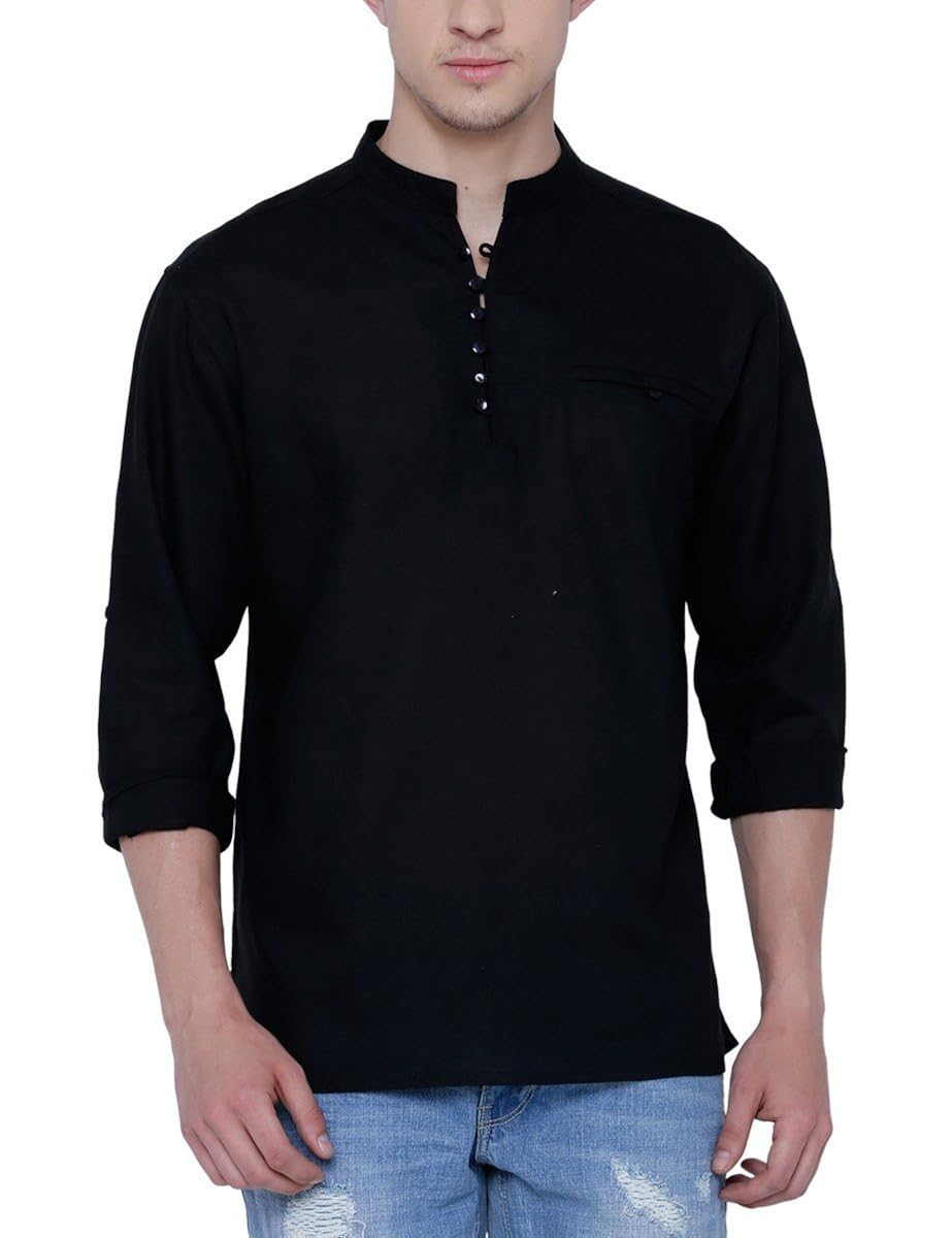 svanik men's mid thigh rayon kurta