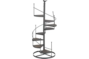 Plant Stand, Modern Indoor Multiple Decorative Plant Shelf Spiral Staircase, Stable Large Plant Rack with Bottom Disc for Win