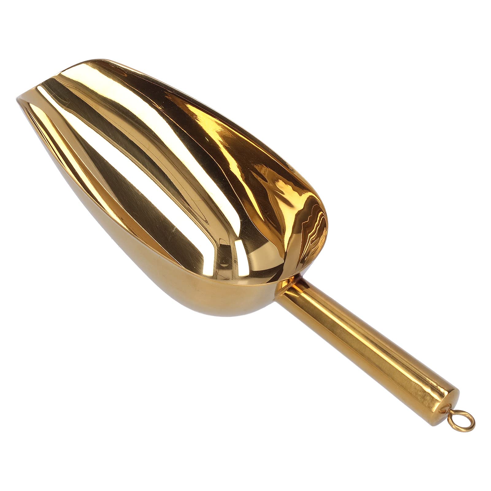 Ice Scoop Stainless Flour Shovel Kitchen Gadgets Accessories Dishwasher Safe for Kitchen Bar Buffet Party Garden (Gold)(S-Gold)