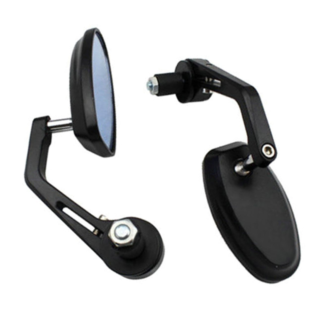 thumbnail image 2 of Black Motorcycle Round 7/8" Bar End Mirrors – Convex Glass – For Bobber Cafe Racer 2 of 6