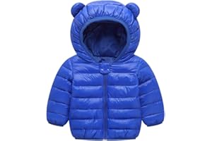 BFFBABY Winter Down Coats for Kids Baby Boys Girls Light Puffer Padded Jacket Bear Hoods Infant Outerwear