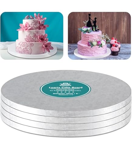 White Cake Drums – 8 Basi Per Torta Tonde 30,5 Cm, Spesse 1,3 Cm, Bordi Lisci, Per Torte A Più Piani