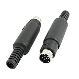 uxcell 2Pcs Plastic Coated Mini DIN 8-Pin Male