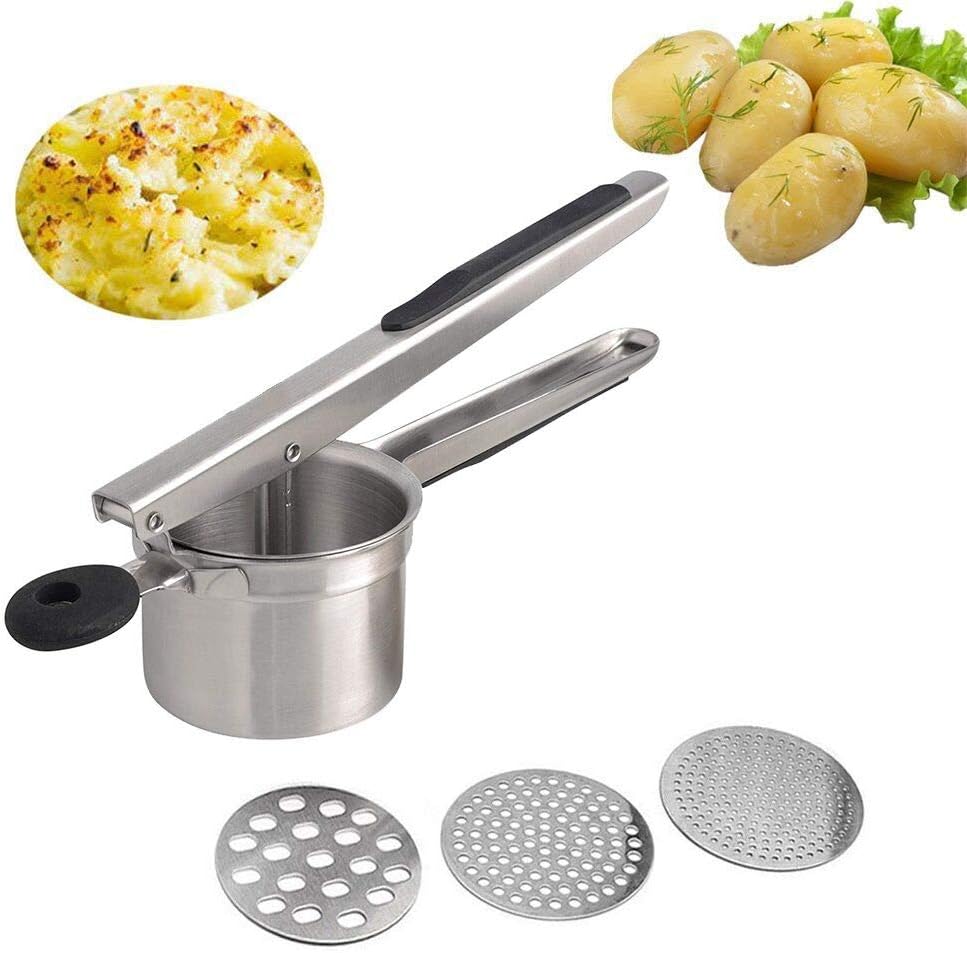 Potato Ricer, Mystery Stainless Steel Potato Masher with 3