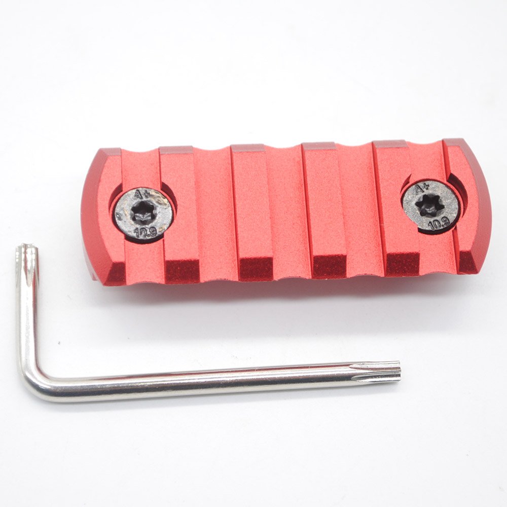 Trirock Mlk Rail Section Red Color Aluminum with 5 slots
