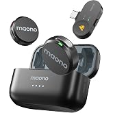 MAONO Wave T5 Wireless Lavalier Microphone for iPhone15/16/17 Android Phone | Magnetic Lapel Mini Mic with 48KHz 24Bit Audio, AI Noise Cancelling,Mute,1000ft for Podcast Video Record Vlog Content Creator