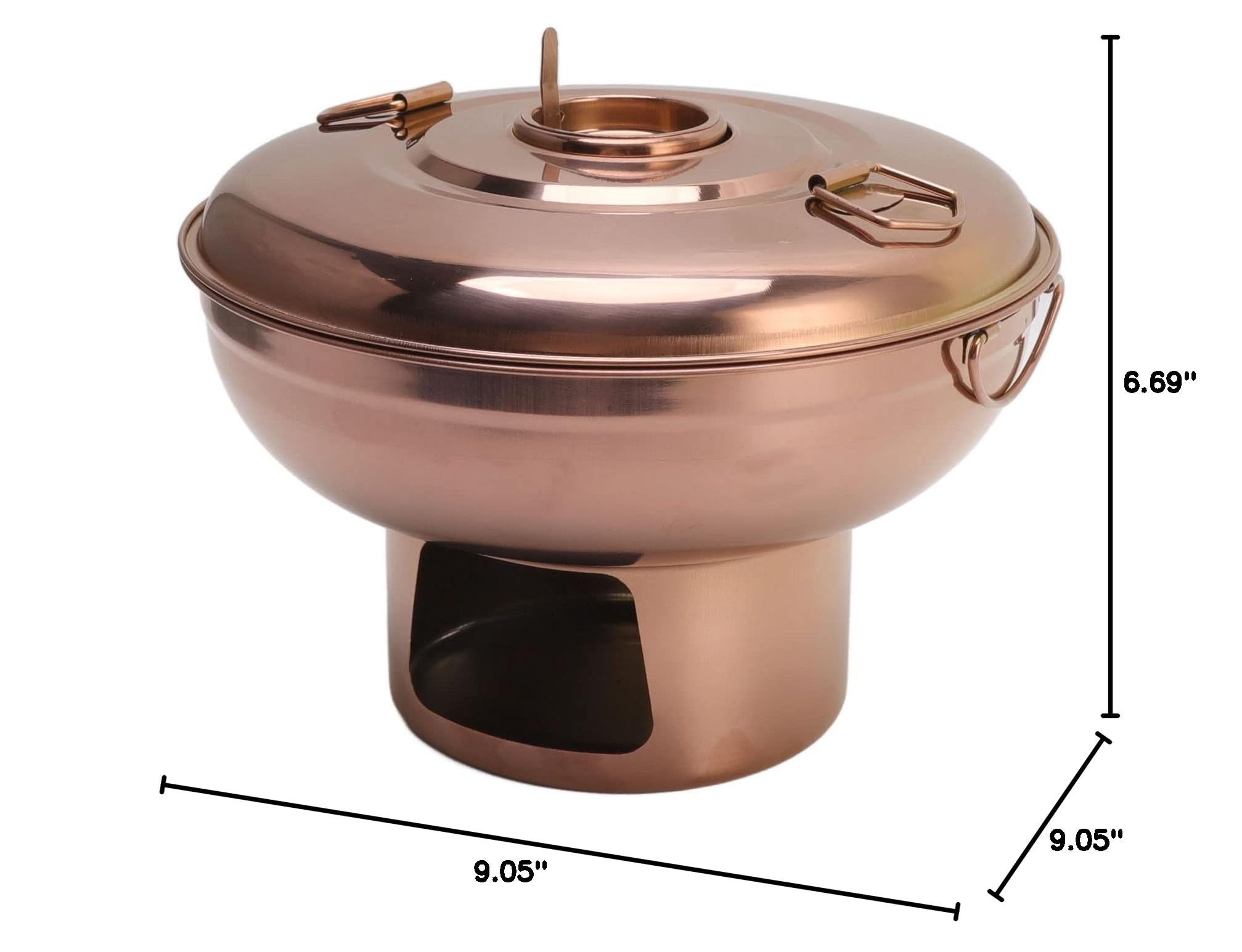 Charcoal Hotpot, Stainless Steel Chinese Charcoal Hot Pot with Reinforced Handles Dry Ice Hot Pots Single Person Small Hotpot for Induction Cooker, Gas Cooker, Electric Cooker