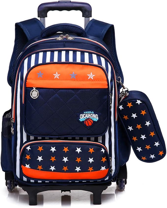 Kids Backpack Trolley Bag School Rolling with Wheels Rucksack Wheeled