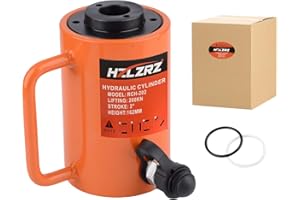HZLZRZ 20T Hydraulic Cylinder Jack Hollow Single Acting Hydraulic Ram Cylinder, Hydraulic Lifting Cylinders 2"(50mm) and Porta Power Kit(RCH-202)