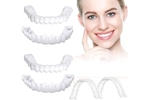 CUPSCO 4 PCS Temporary dentures with Veneer for Both Men and Women, Covering Imperfect Teeth,Nature and Comfortable Veneers to Regain Confident Smile-QQ11